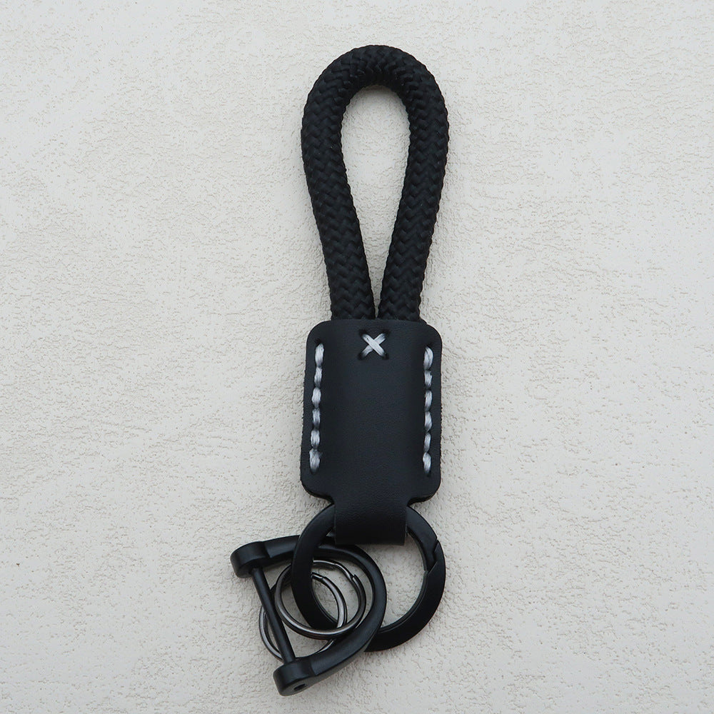 Handwoven Leather Keychain