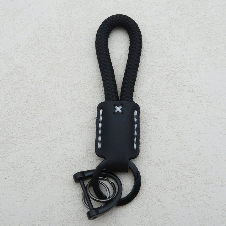 Handwoven Leather Keychain
