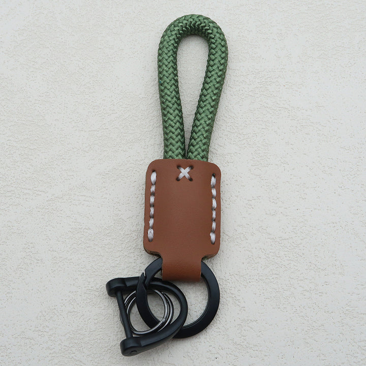 Handwoven Leather Keychain