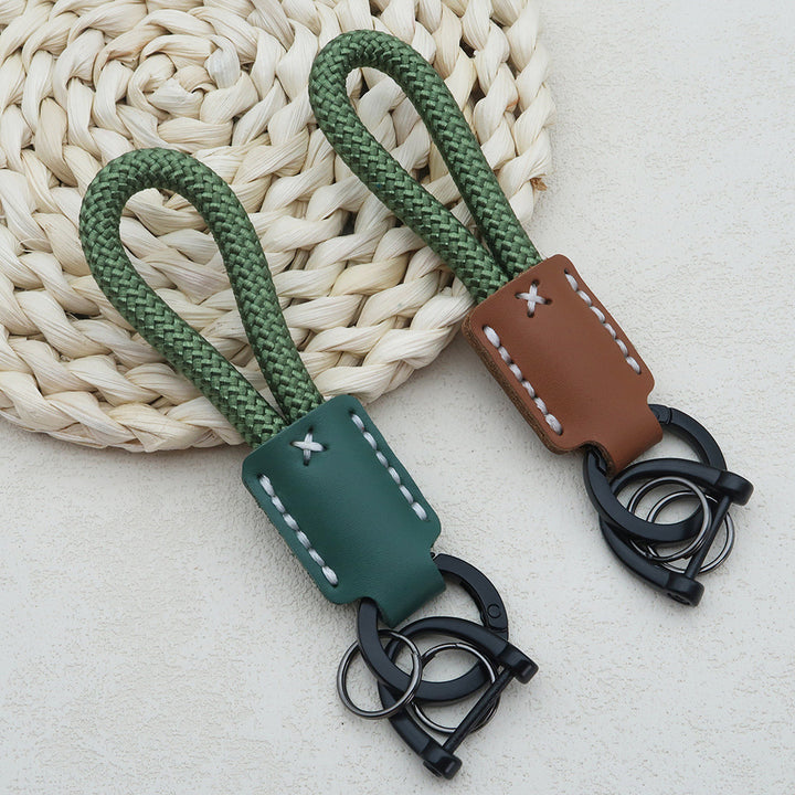 Handwoven Leather Keychain