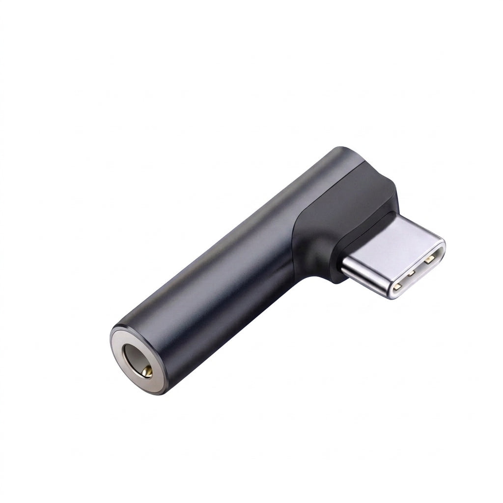 USB-C to 3.5mm right-angle audio adapter AUX jack - Black